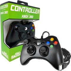 Black Wired Xbox 360 Controller - Old Skool