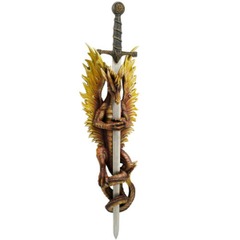 12381 - Flame Blade Dragon Sword and Holder Statue