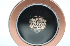 SINGLE HOLLOW METAL SNOWFLAKE D20 DICE - ROSE GOLD