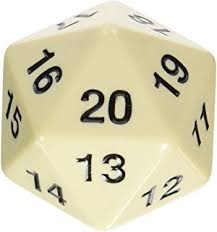 55MM Jumbo D20 Dice (White)