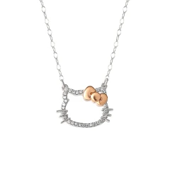 Hello Kitty Gem Encrusted Hollow Necklace