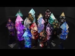 Handmade Sharp Edged Acrylic 7 Piece Polyhedral Standard Dice Set - D & D Dice