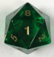 55MM Jumbo D20 Dice (Translucent Green)