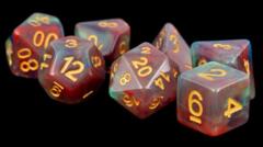 Metallic Dice Games: Resin Dice: Red Pearl Swirl