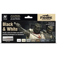 Vallejo Figure Color Series - Black & White (Set of 8)