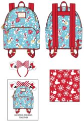 Loungefly - Mickey and Minnie Snowman w/ Headband Set  Disney Mini Backpack
