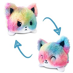 Reversible Fox Plush Rainbow