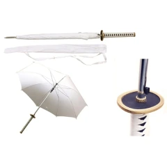 Choju (Longevity) Samuria Sword Handle Umbrella White