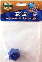 Lapis Lazuli - Glittering Gold  - 1d20 Orb (PolyHero Dice) - Level Up Pack