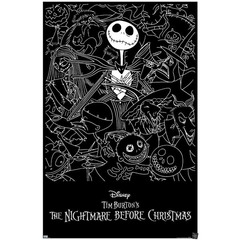 #412 - The Nightmare Before Christmas - Black and White Poster