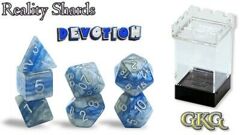 Gate Keeper Games - Halfsies Dice - Devotion - Silver Mithril & Power Teal 7-Dice Set