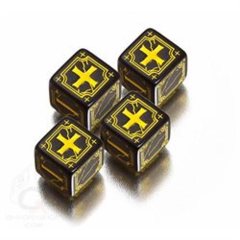 Black-Yellow - Ancient D6 (Q-Workshop) - 4 Die Set