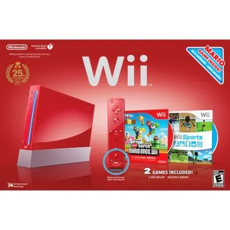 Nintendo Wii 25th Anniversary Edition Bundle Red - 2 Games New Super Mario  Bros. & Wii Sports - Video Games » Game Consoles » Disc Based Systems - Wii  Play Games