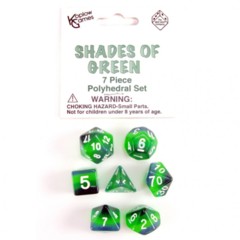 7 Piece Polyhedral Set - Shades of Green