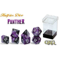 Gate Keeper Games - Halfsies Dice - Panther - Kinetic Purple & Panther Black 7-Dice Set