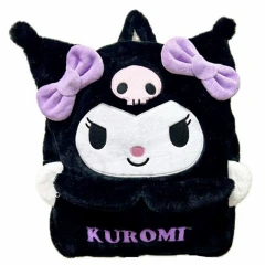 Sanrio - Kuromi 3D Bow Embroidered Full Body Plush 16'' Backpack