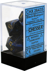 Gemini Black-Blue / Gold 7 Dice Set - CHX26435