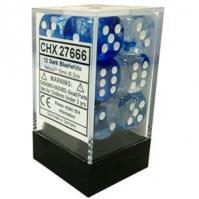 12 Dark Blue/White Dice Block - CHX27666