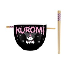 Sanrio - Kuromi 20oz Ramen Bowl /W Chopsticks (Metal Logo)