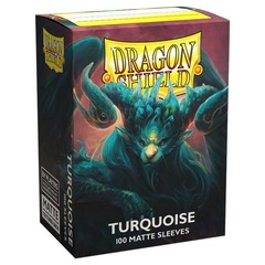 Turquoise matte - Standard Boxed Sleeves (Dragon Shield) - 100 ct