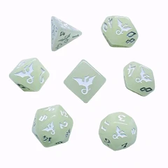 Black Oak Dice Set - Moon Dragon (Glow in the dark)