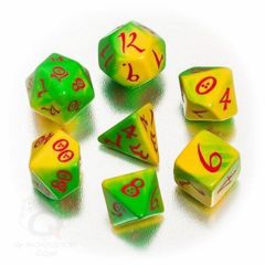 Classic - Green-Yellow-Red  (Q-Workshop) - 7 Dice Set