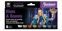 Vallejo Fantasy Color Series - Elves & Gnomes Acrylic Paints (Set of 8)