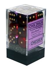 12 Purple-Red/Gold Gemini 16mm (Chessex) - chx26626