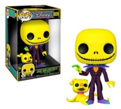 #809 - Nightmare Before Christmas - Jack Skellington With Zero Jumbo Pop! (Blacklight)