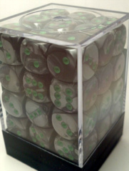 36 Gemini Black-Grey w/ Green Gemini 12mm D6 Dice Block