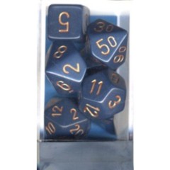 Dusty Blue/Copper Opaque Dice Set (Chessex) - CHX25426
