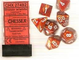 Bronze / White Lustrous Polyhedral (Chessex) - CHX27492