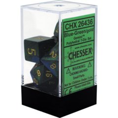 Blue-Green - Gold Gemini   Dice (Chessex) - CHX26436