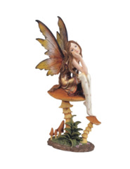 Gold Fairy on Mushroom - 91255