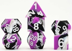 Fanroll: Silicone Sharp Edge 7 Dice Polyhedral Set: Pride Asexual