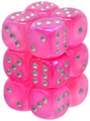 12 16mm Borealis Pink w/ Silver (Glows in the Dark!) - CHX27784