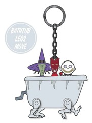 Loungefly Disney Nightmare Before Christmas Lock Shock Barrel Bath Tub Enamel Keychain