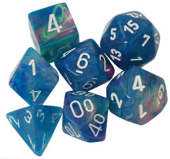 Festive Waterlily  / white 7 Dice Set - CHX27546