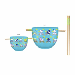 Sanrio -Hello Kitty and Friends 20oz Ramen Bowl /W Chopsticks (Rainbow Cloud)