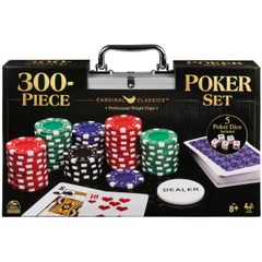 300-Piece Poker Set with Aluminum Carrying Case & Professional Weight Chips & Poker Dice