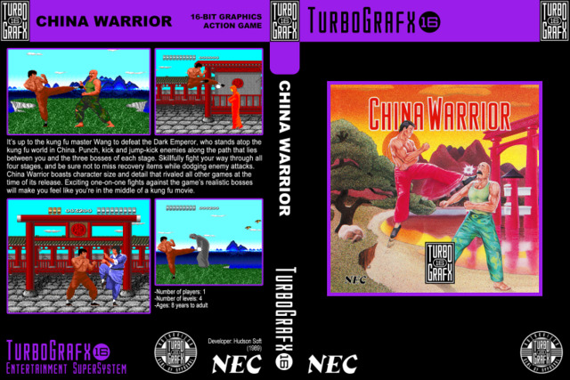 China Warrior With Custom Case and Manual Video Games Turbo Grafx 16 Turbo Grafx CD Wii Play Games