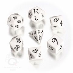 Classic Elven Dice - White-Black (Q-Workshop) - 7 Die Set