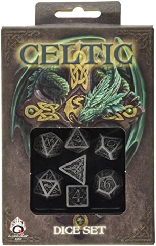 Celtic Gray-Black (Q-Workshop) - 7 Dice Set