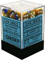 Blue-Gold/White Gemini 12mm d6 (36)
