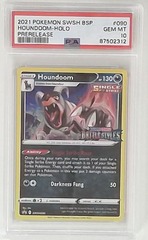 V0995: 2021: HOUNDOOM: SWSH090: PSA: Holo PRERELEASE: 10: GEM MT: 87502312