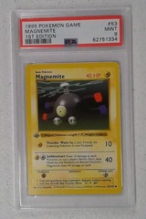 V0346: 1999: Magnemite: 53/102: Base Set : 1st Edition: Common: PSA: 9: Mint: 62751334