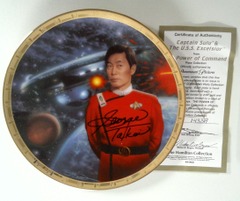 RJP037: AUTOGRAPHED: Star Trek: The Power of Command Plate Collection: Captain Sulu & The U.S.S. Excelsior: The Hamilton Collection: 1433A