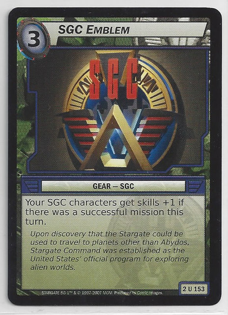 Sgc Emblem - 2U153 - Uncommon