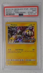 V0376: 2018: Raikou: SM150: L.THND.Prerelease Promo-Staff: Holo Promo: PSA: 9: Mint: 62751451