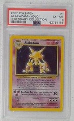 V0265: 2002: Alakazam: 1/110: Legendary Collection: Holo Rare: PSA: 6: EX-MT: 62751155